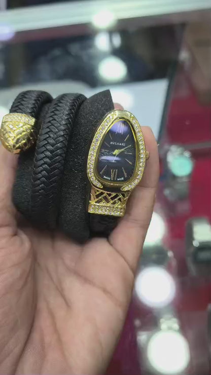 BVLGARI Most Trending Women Snake Watch Leather