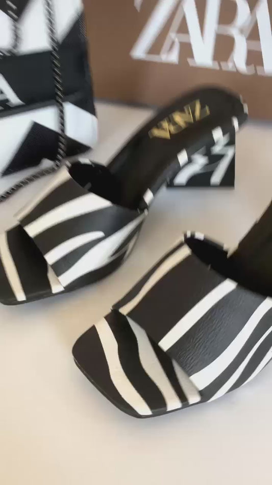 Zara CrossBody Bag + Zara Zebra Triangle Heel
