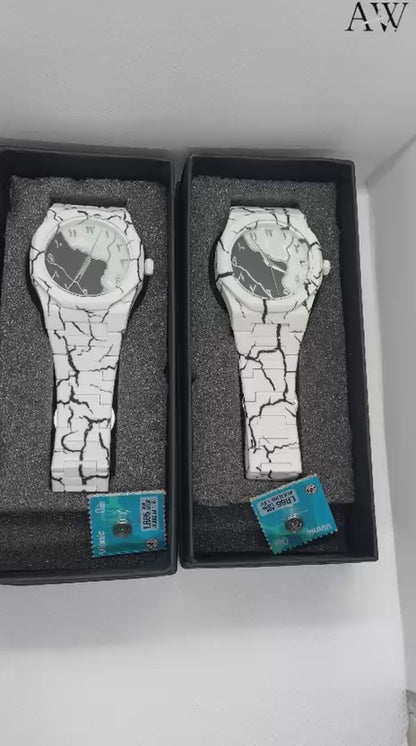 AURA WATCH (MARBLE CHAIN) White