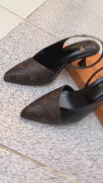 Louis Vuitton  Sling Back Monogram Heel
